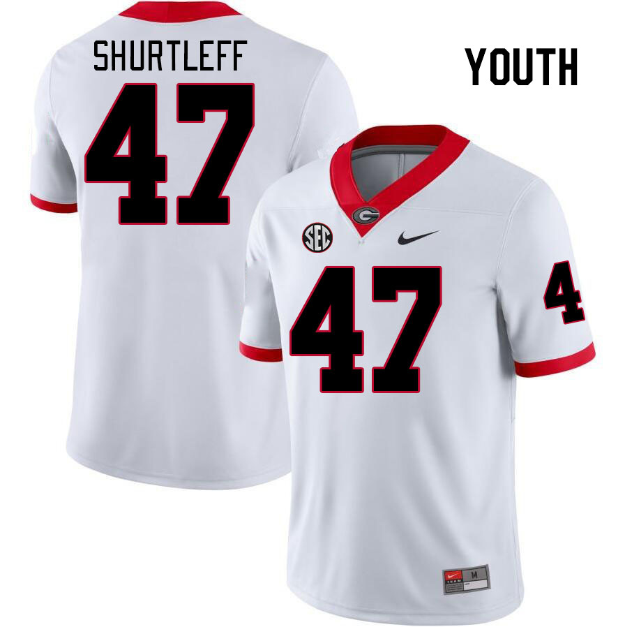 Youth #47 Sam Shurtleff Georgia Bulldogs College Football Jerseys Stitched Sale-White
